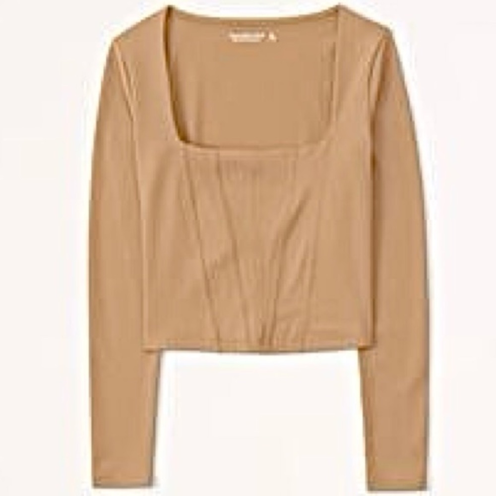 Abercrombie & Fitch Soft AF Collection Long Sleeve Corset Bodice Top Stretchy!